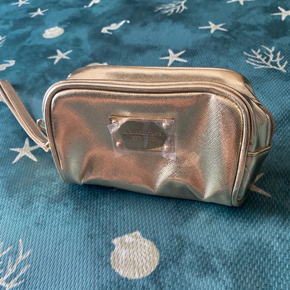 Michael Kors gold makeup bag